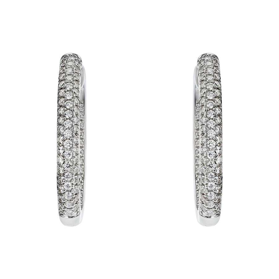Moonlight Pave Inside-Out Oval Hoop Earrings