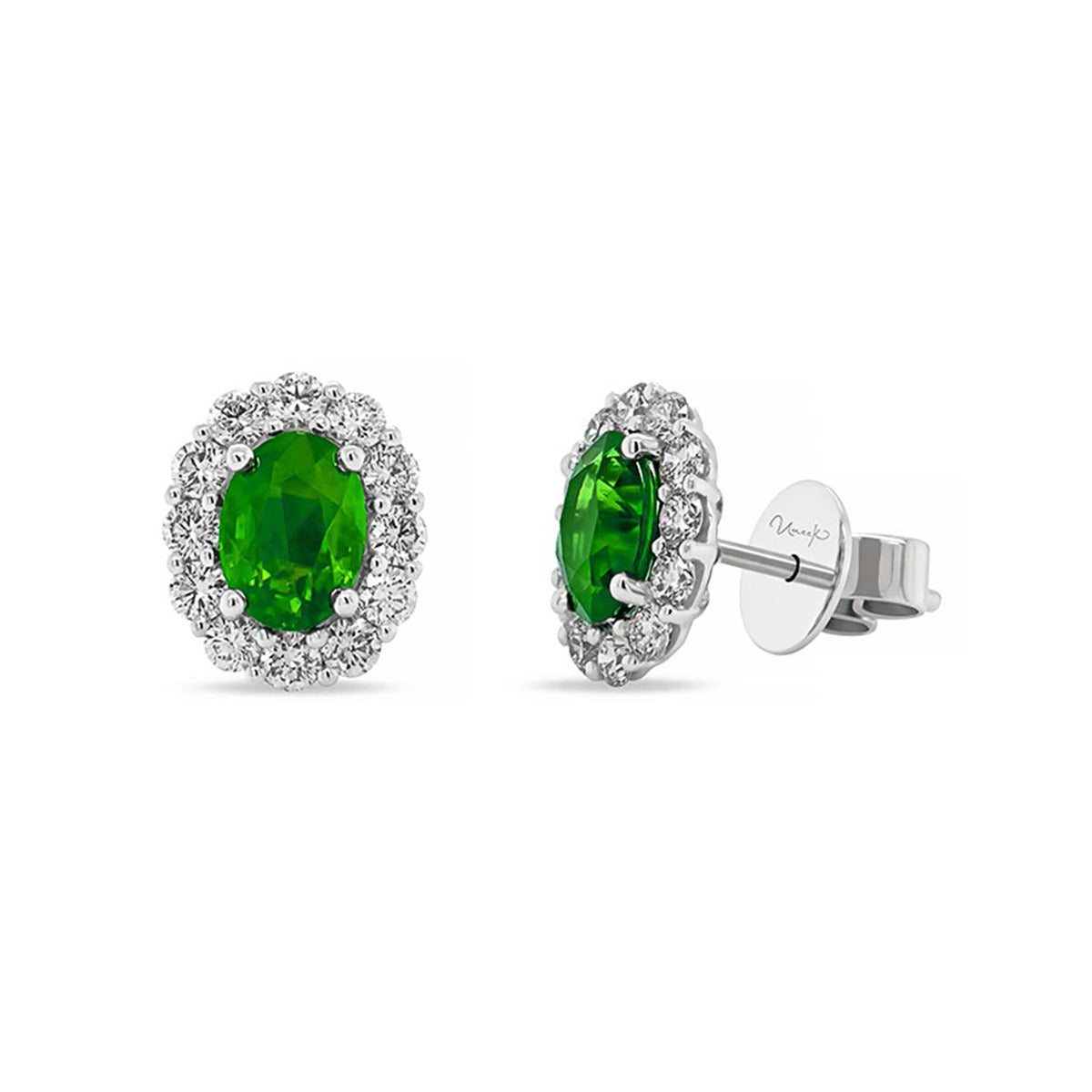 Oval 4-Prong Halo-Style Low Stud Earring 88134:238:P | TNT Jewelers |  Easton, MD