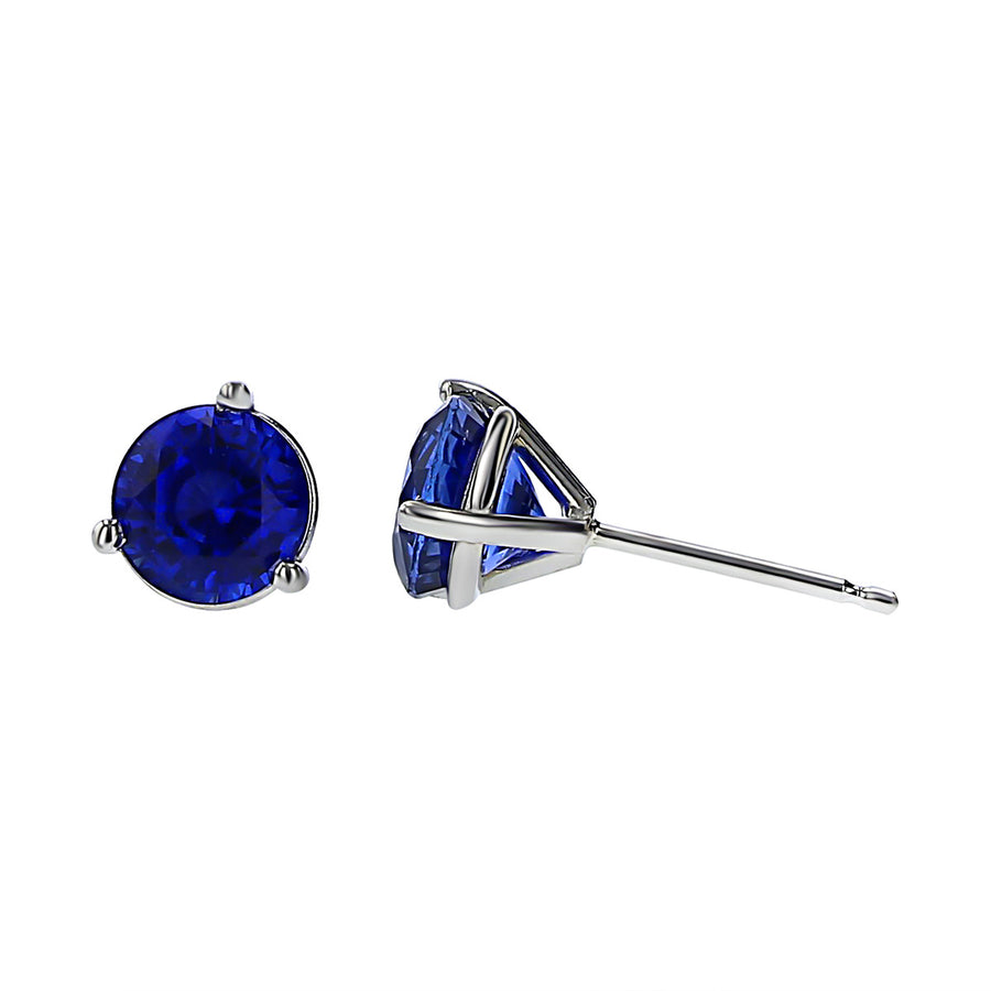 18K White Gold Sapphire Stud Earrings