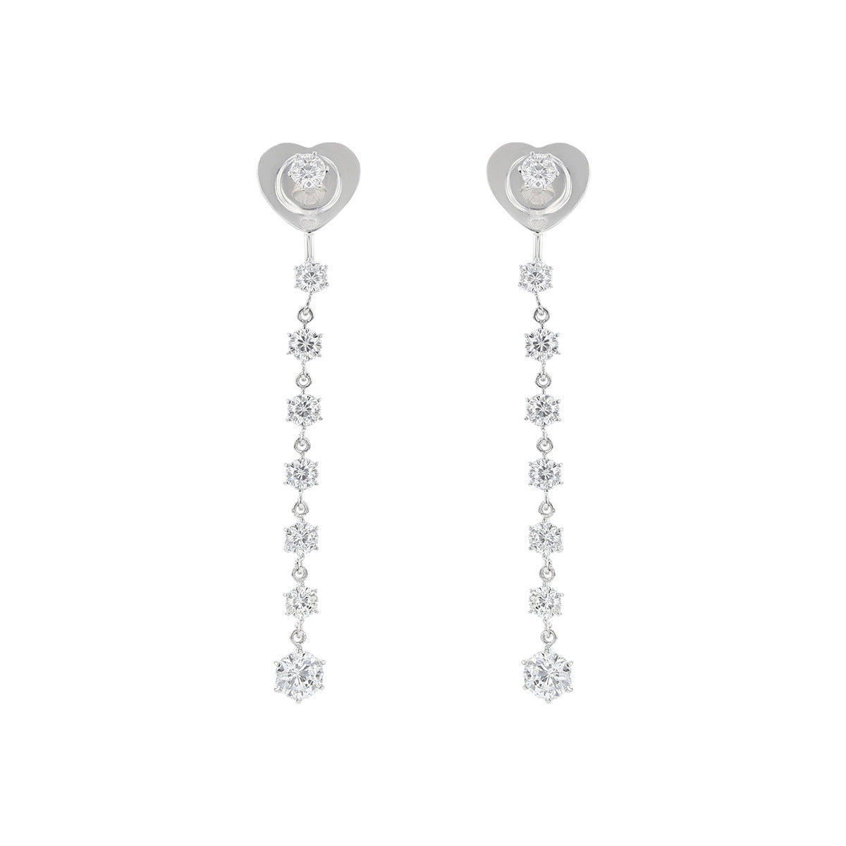Cento Diamond Drop Earrings in 18K White Gold