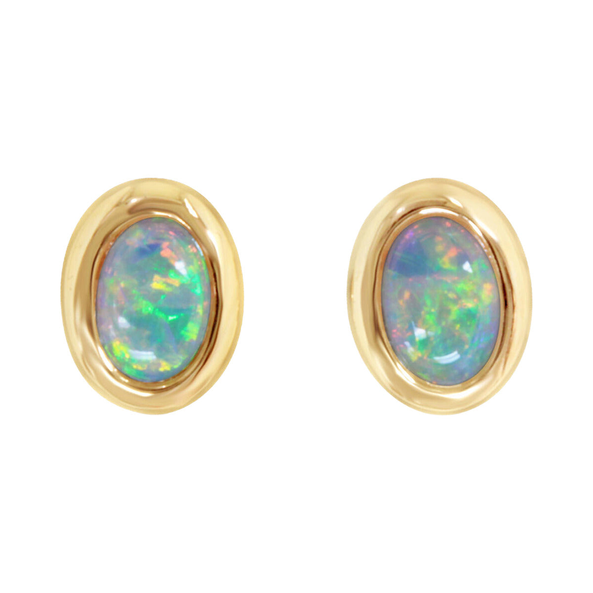 Effy Aurora 14K Yellow Gold Diamond and Opal Stud Earrings – effyjewelry.com