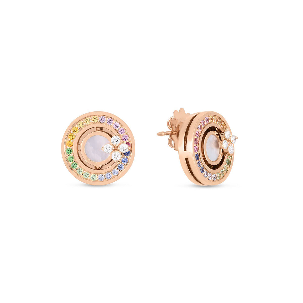Buy Premium Rainbow Moonstone Stud Earrings in Platinum Over Sterling  Silver 1.90 ctw at ShopLC.