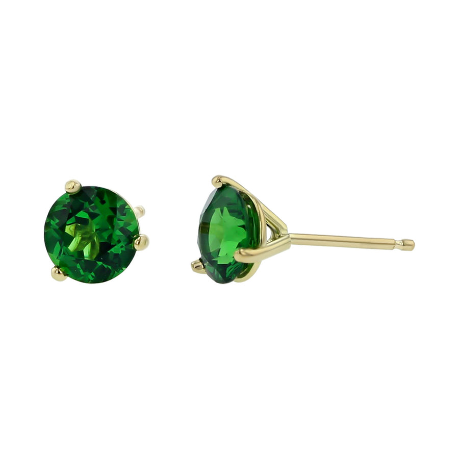 Tsavorite Stud Earrings in 18K Yellow Gold