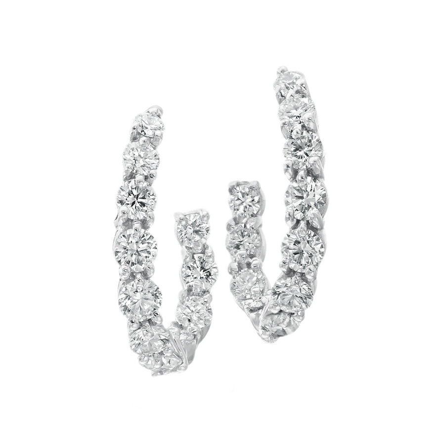 New Moon 18k White Gold Diamond Earrings