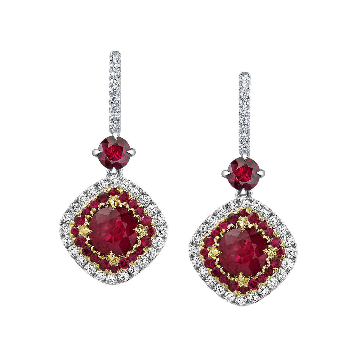 Buy Classic Ruby Diamond Bridal Earrings for Women | Rose