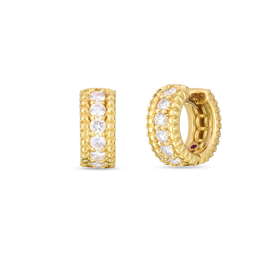 18K Yellow Gold Siena Diamond Huggy Hoop Earrings