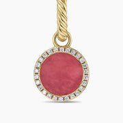 Petite DY Elements Drop Earrings 18K Yellow Gold with Rhodonite and Diamonds