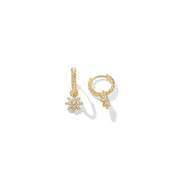 Petite Starburst Drop Earrings in 18K Yellow Gold with Diamonds