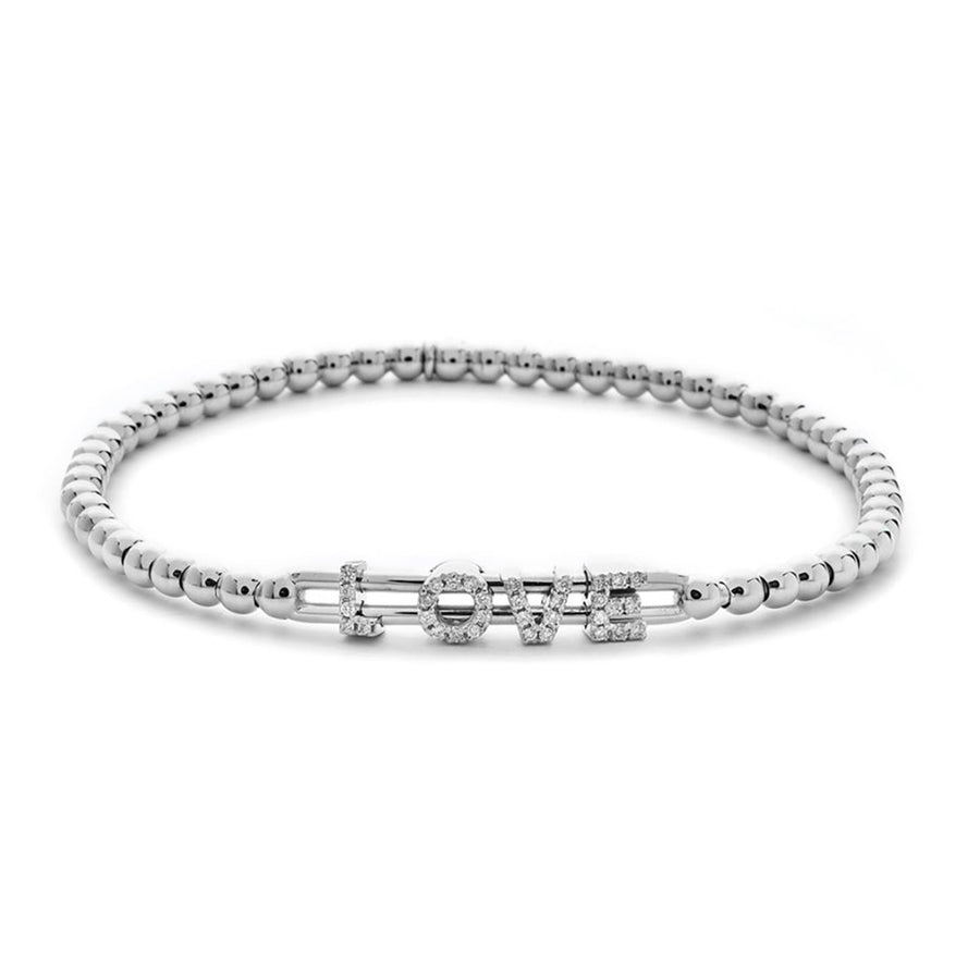 Love Letters Diamond Station Stretch Bracelet