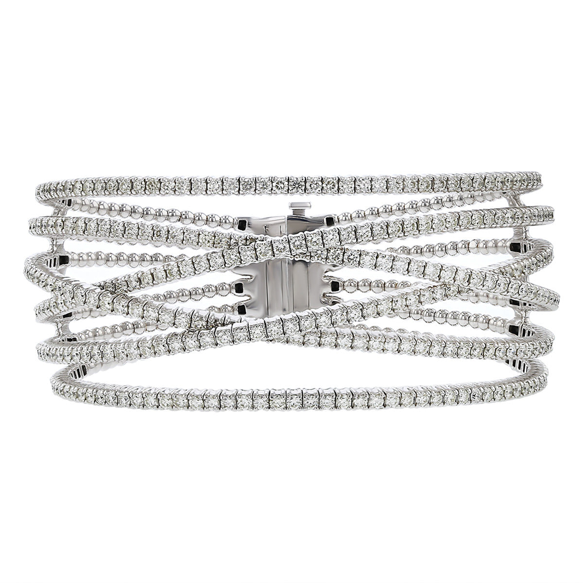 6 CT. T.W. Diamond Multi-Row Line Bracelet in 10K White Gold | Zales
