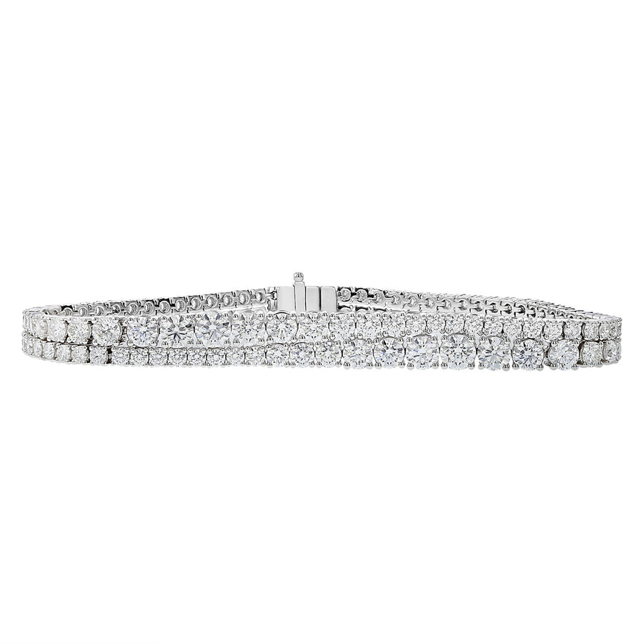 Two Row Graduated Diamond Line Bracelet