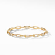 Link Bracelet in 18K Yellow Gold with Pave Diamonds