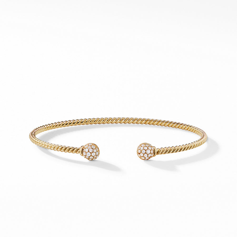 Petite Solari Bead Bracelet with Diamonds in 18K Gold