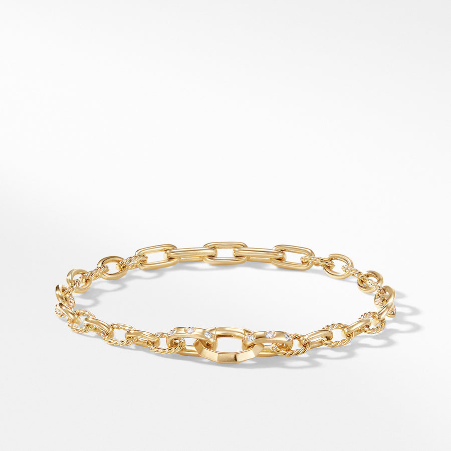 Stax Chain Bracelet with Diamonds in 18K Gold