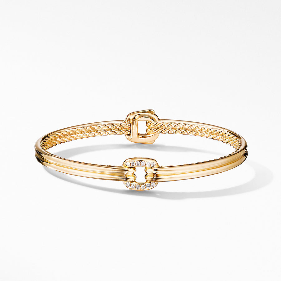 Thoroughbred Center Link Bracelet in 18K Yellow Gold with Diamonds