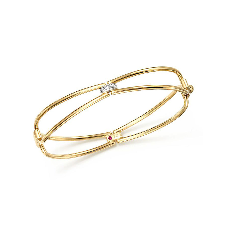 18k Yellow Gold Classic Portofino Diamond Bangle