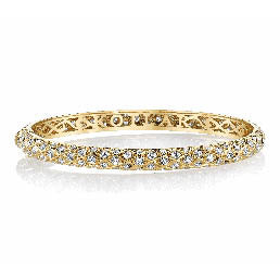 Criss Cross Artisan Pave Diamond Bangle Bracelet