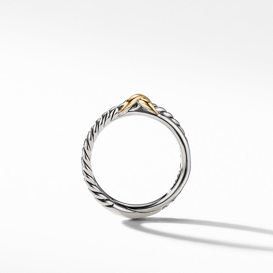 Petite X Ring with 18K Yellow Gold