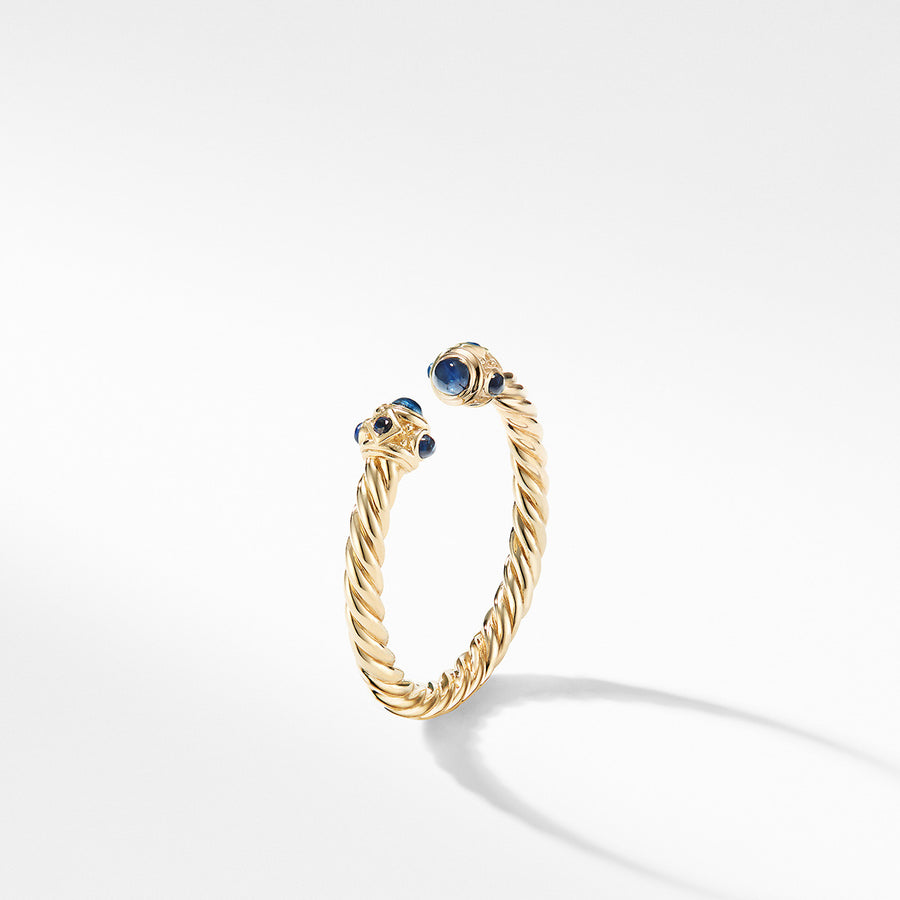 Renaissance Ring in 18K Gold with Blue Sapphires