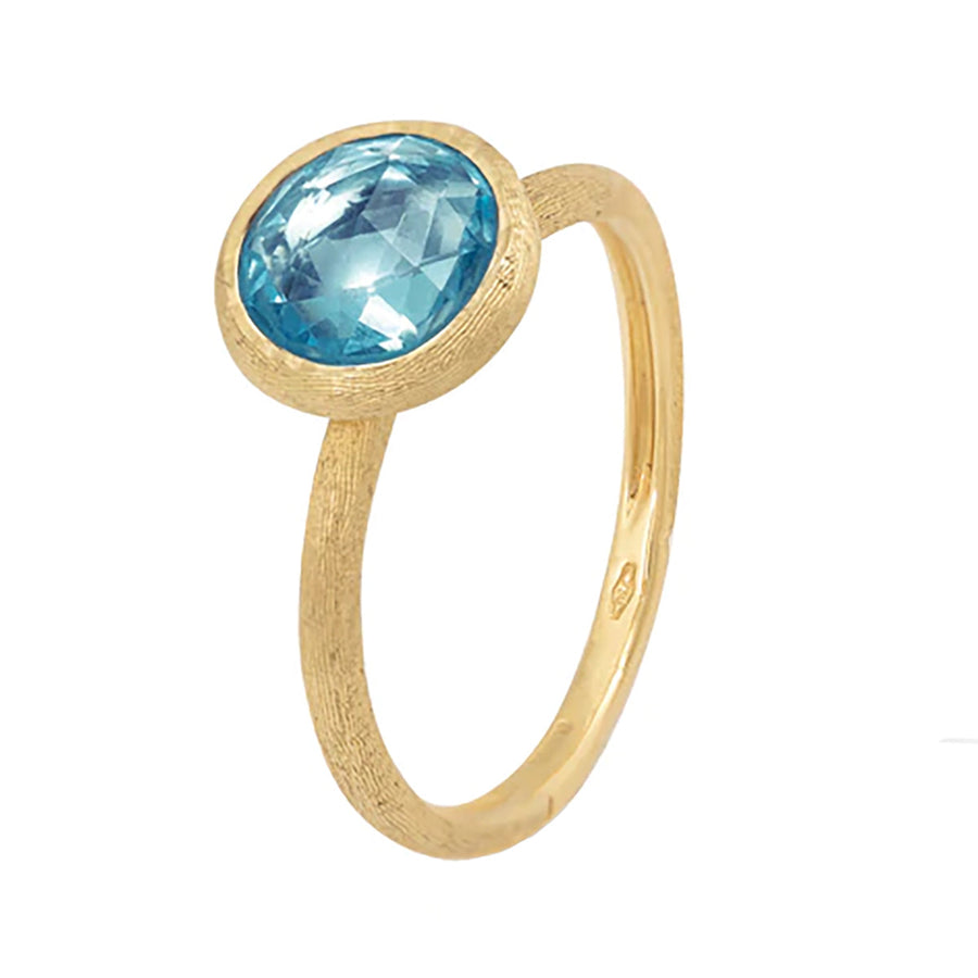 18K Yellow Gold Blue Topaz Stackable Ring