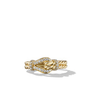 Thoroughbred Loop Ring in 18K Yellow Gold with Pave Diamonds