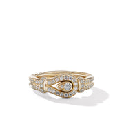 Thoroughbred Loop Ring in 18K Yellow Gold with Full Pave Diamonds