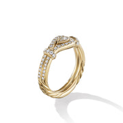 Thoroughbred Loop Ring in 18K Yellow Gold with Full Pave Diamonds