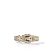 Thoroughbred Loop Ring in 18K Yellow Gold with Full Pave Diamonds