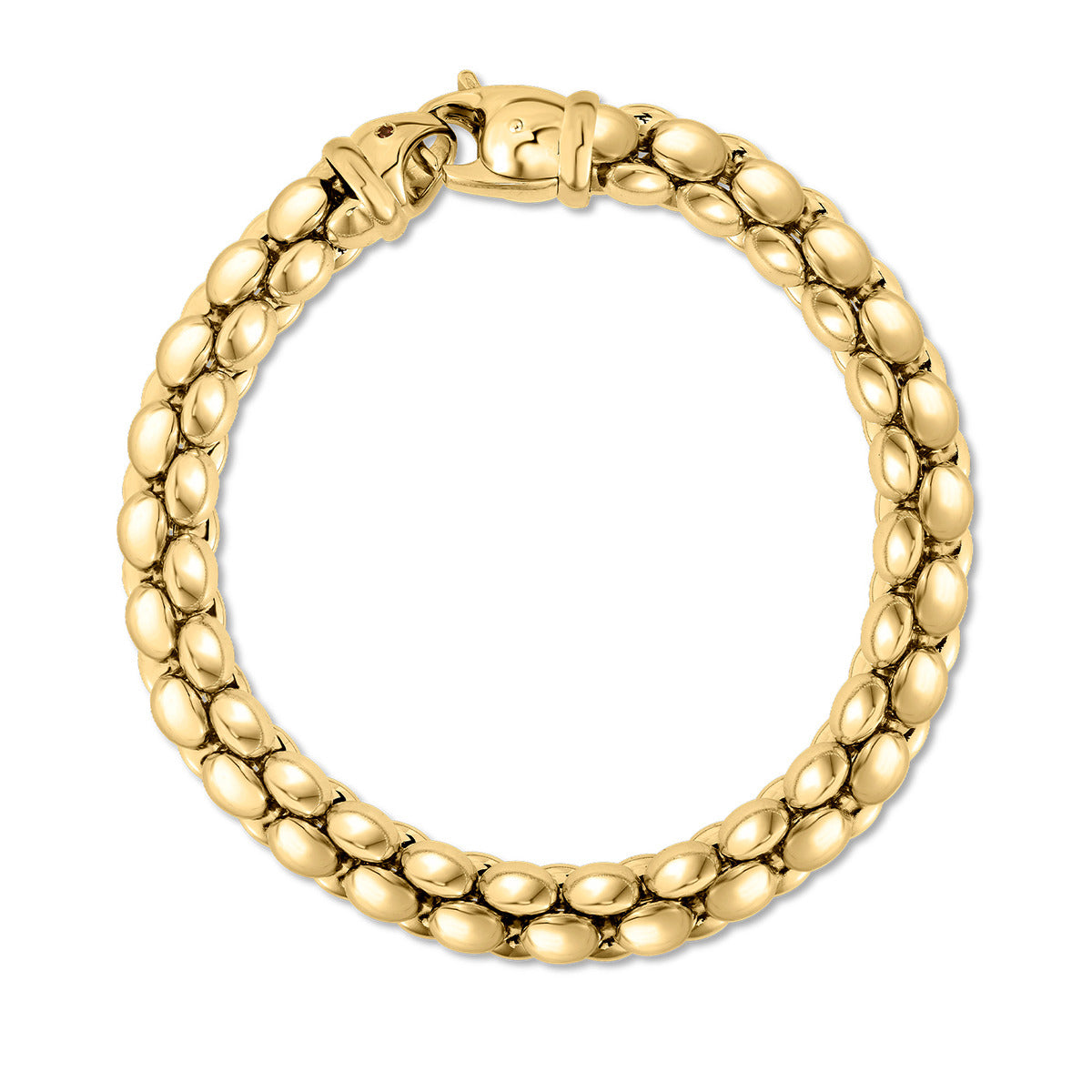 Designer Bead Link Bracelet in 18K Yellow Gold