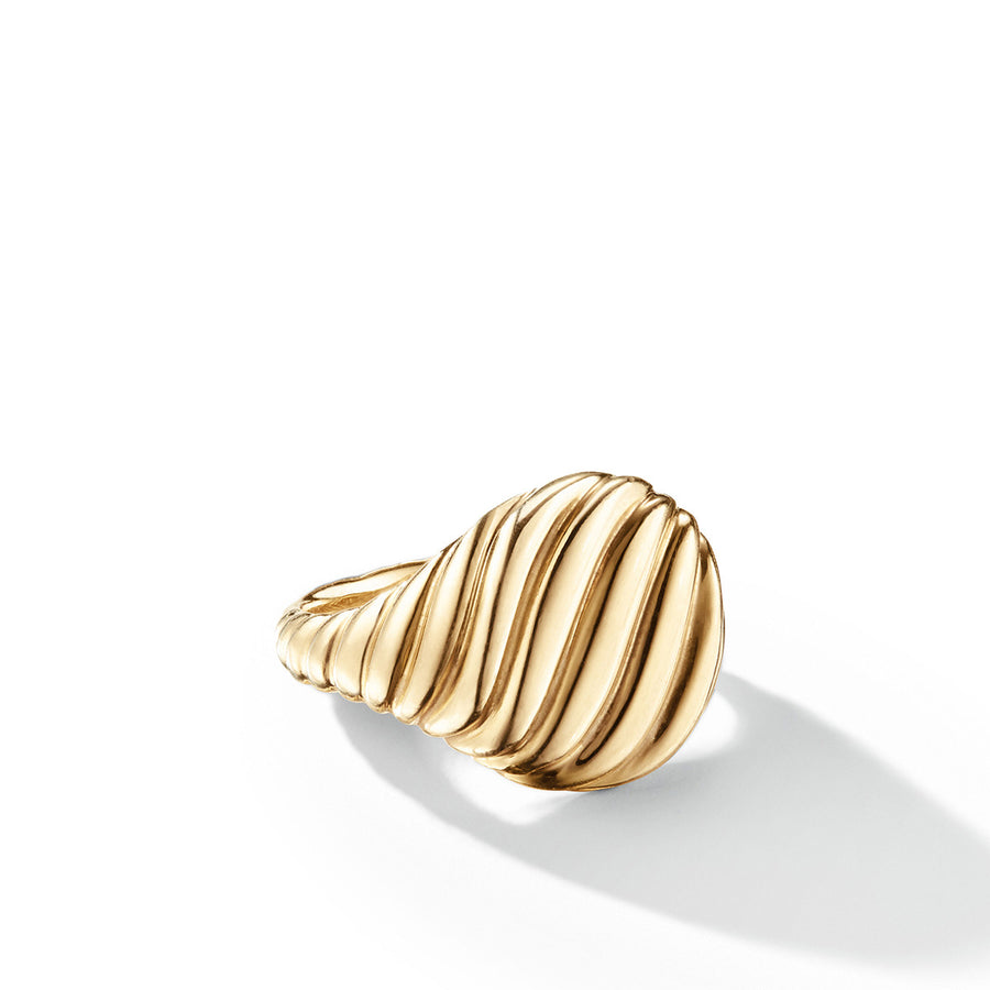 Sculpted Cable Pinky Ring in 18K Yellow Gold