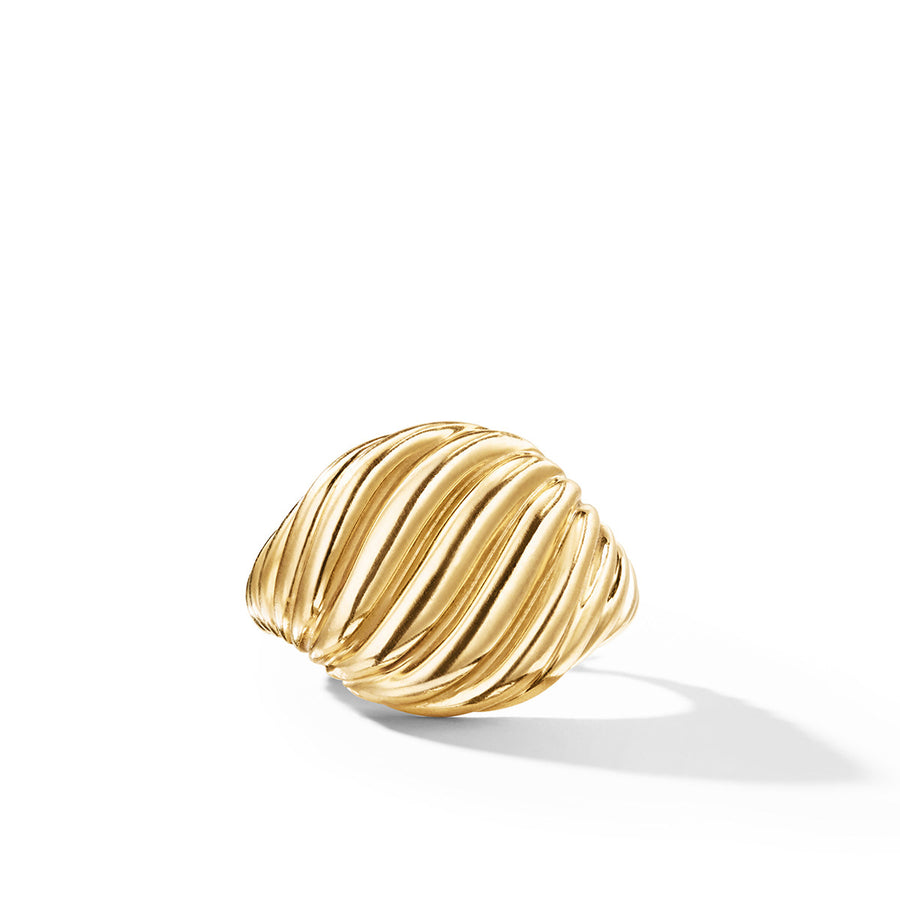 Sculpted Cable Pinky Ring in 18K Yellow Gold