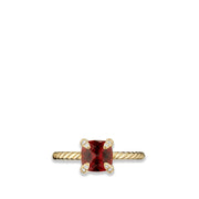 Chatelaine Ring with Garnet and Diamonds in 18K Gold