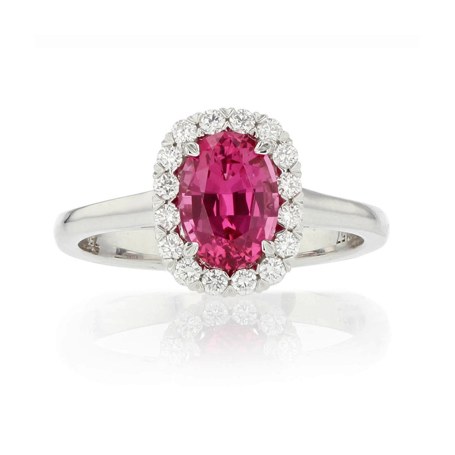 Pink Spinel Diamond Ring