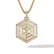 Carlyle Pendant in 18K Yellow Gold with Full Pave Diamonds