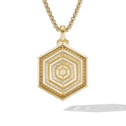 Carlyle Pendant in 18K Yellow Gold with Full Pave Diamonds