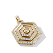 Carlyle Pendant in 18K Yellow Gold with Full Pave Diamonds