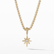 North Star Birthstone Amulet in 18K Yellow Gold with Center Diamond