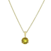 18K Yellow Gold Yellow Sapphire Solitaire Pendant