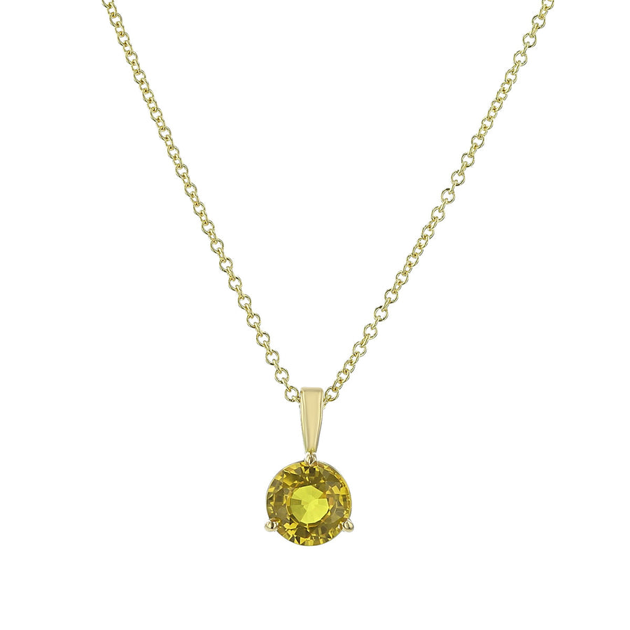 18K Yellow Gold Yellow Sapphire Solitaire Pendant