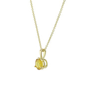 18K Yellow Gold Yellow Sapphire Solitaire Pendant