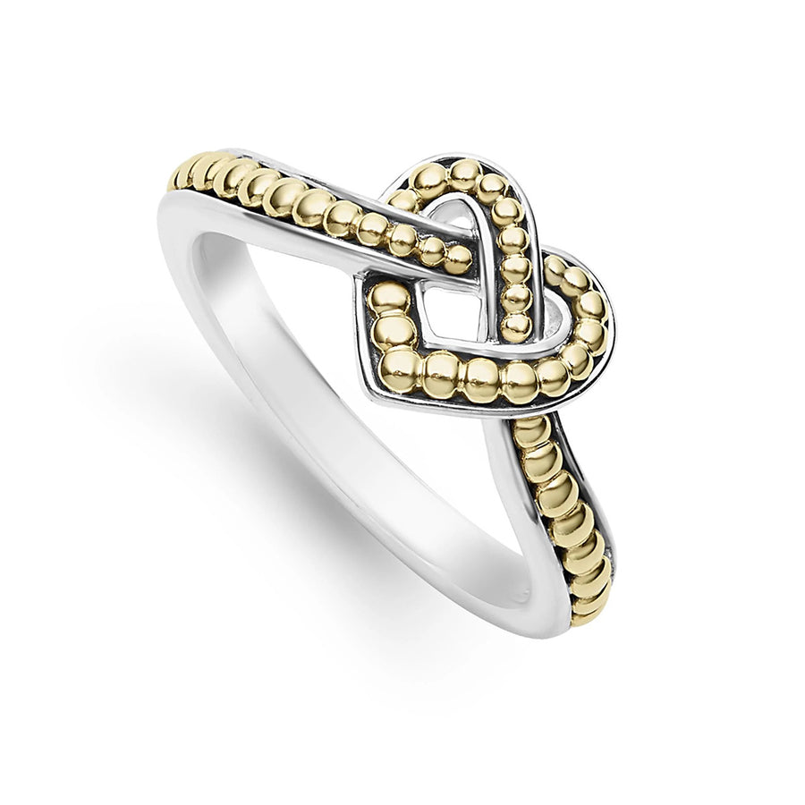 Small Two Tone Heart Ring