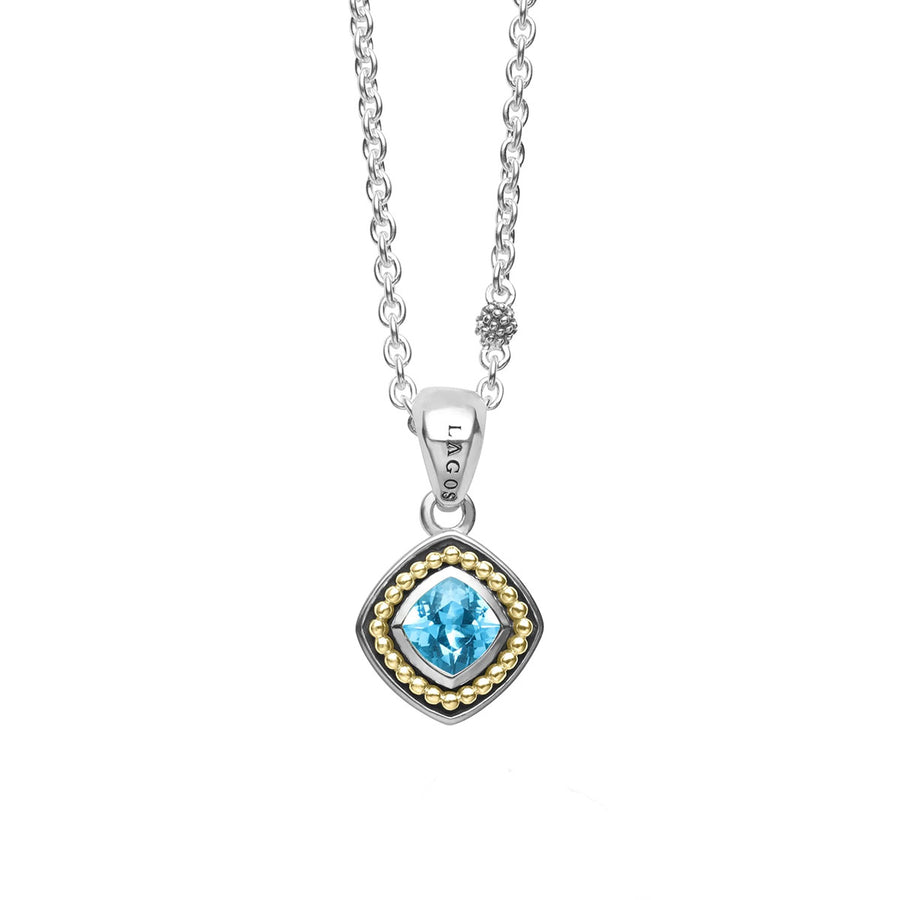 Swiss Blue Topaz Pendant Necklace