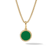 Emerald Green Charm in 18K Yellow Gold with Center Diamond