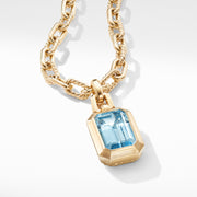 Novella Pendant in 18K Yellow Gold with Blue Topaz