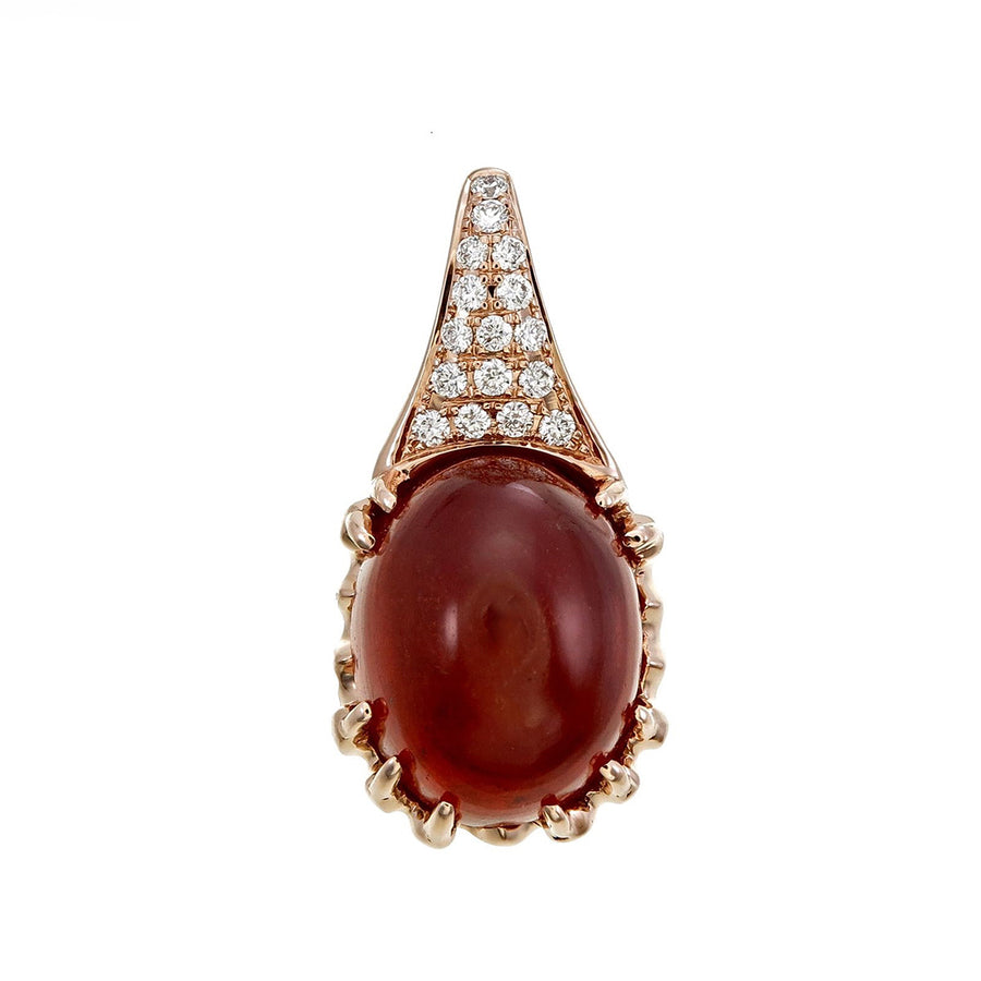 Spessartite Garnet Diamond Halo Pendant
