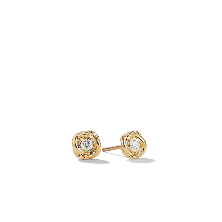 Infinity Earrings with Diamonds in Gold