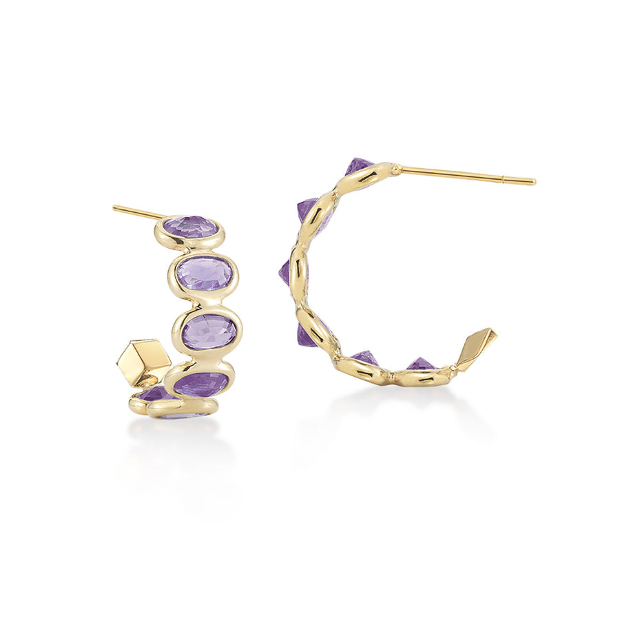 Purple Sapphire Ombre Hoop Earrings