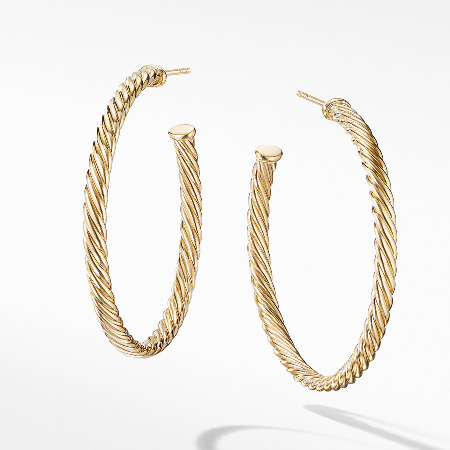 Medium Cablespira Hoop Earrings in 18K Yellow Gold