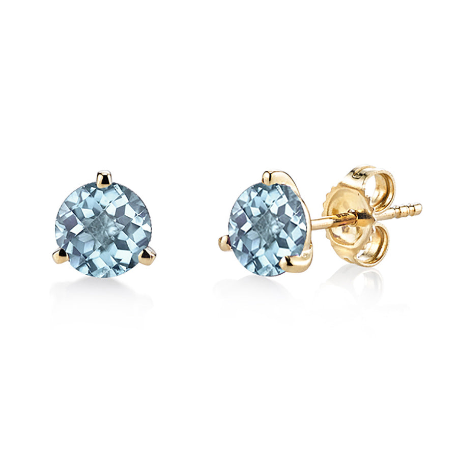 Aquamarine 14k Yellow Gold Earrings