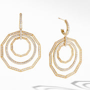 Stax Full Pave Drop Earrings in 18K Yellow Gold